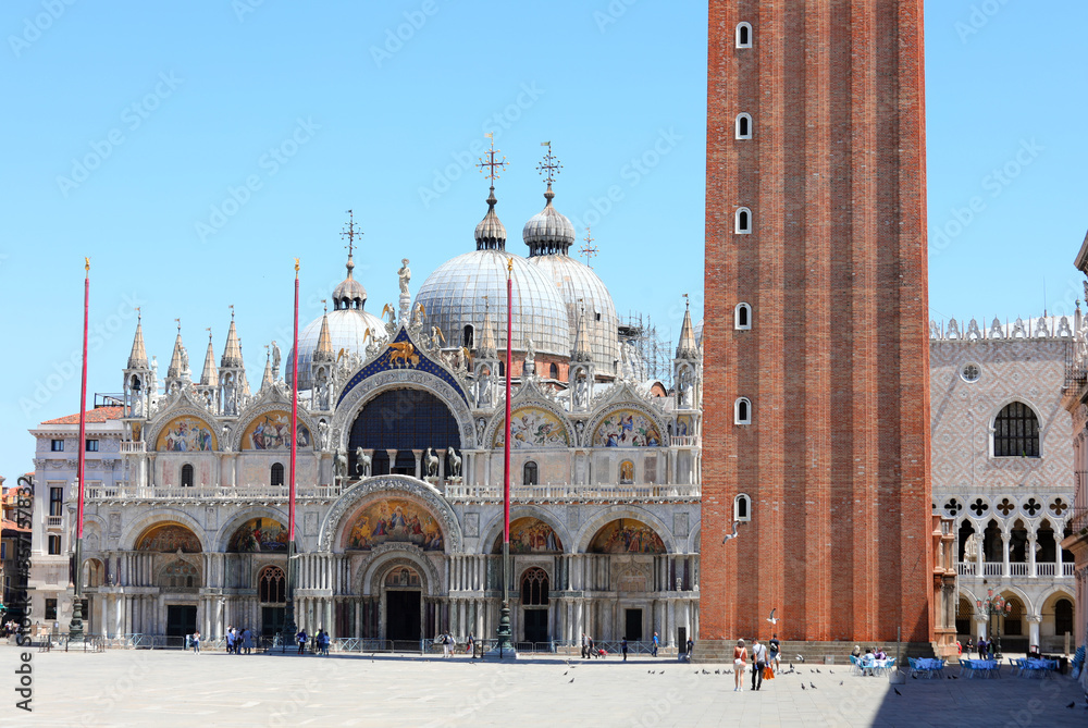 Piazza San Marco in Venice with very few tourists due to the Loc