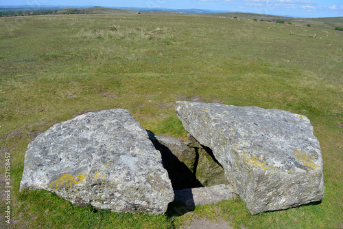 Stone lined burial chamber or cist, a prehistoric antiquity associated with the Fototapet