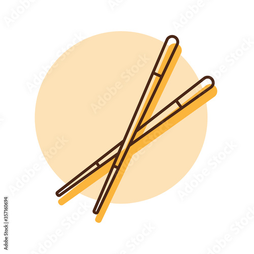 Chinese chopsticks, chop sticks vector icon