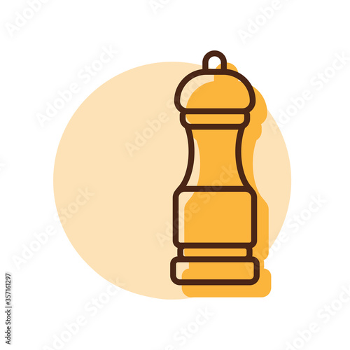 Pepper mill spice grinder vector icon
