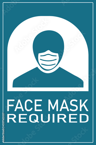 Vector illustration "Face mask required". Coronavirus, Covid-19 prevention. New normal