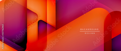 Triangle shapes geometric abstract background. 3D shadow effects and fluid gradients. Modern overlapping forms wallpaper for your text message