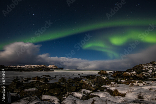 Norwegen Lofoten Polarlichter in Ramberg (aurora borealis) © Sio Motion