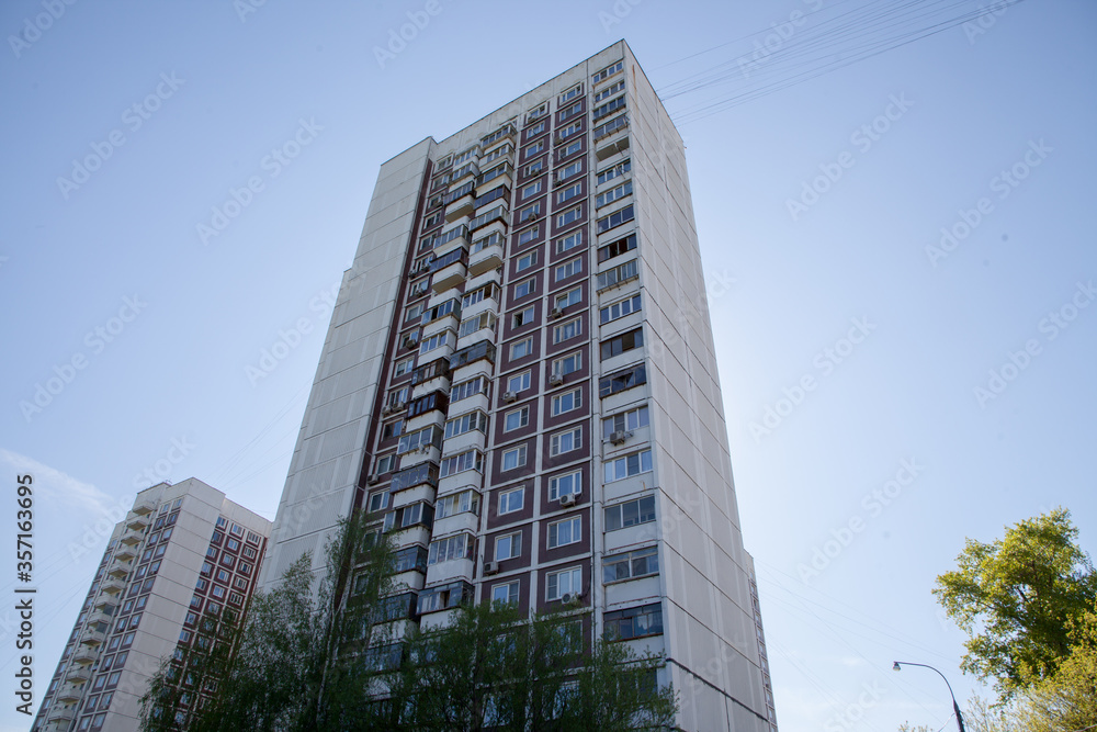 Residential building in the style of architecture of the USSR