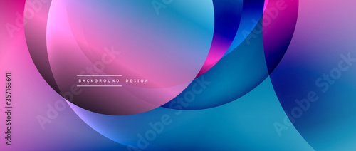 Circle modern geometric abstract background with liquid gradients