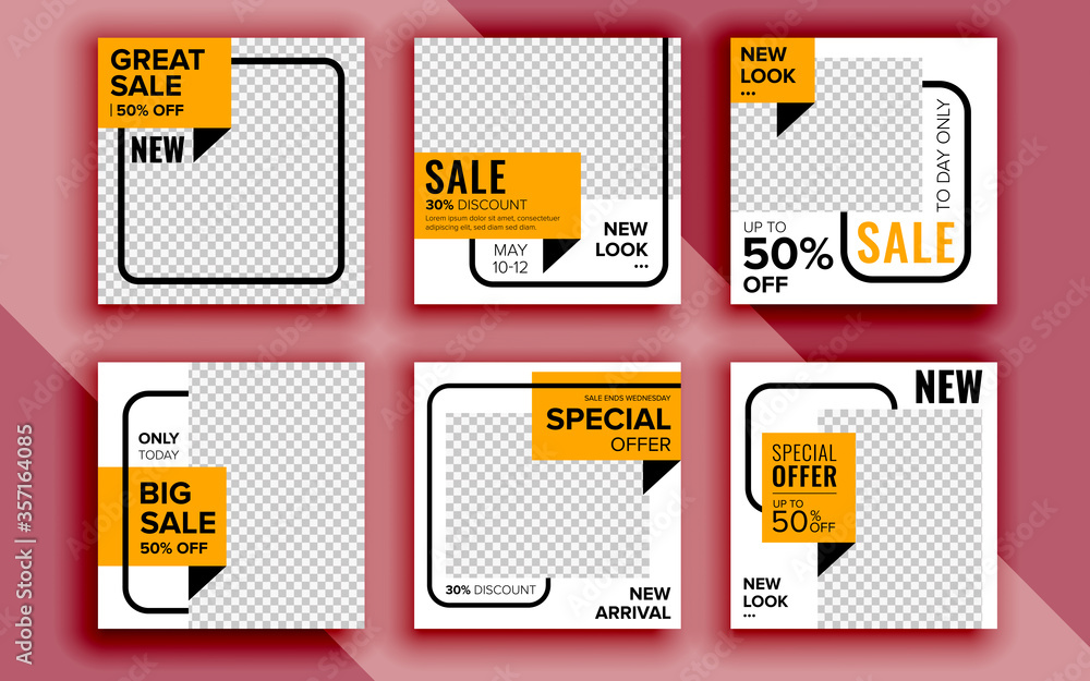 Set of sale banner template design. Vector illustration. Set of sale banner template design. Vector illustration.