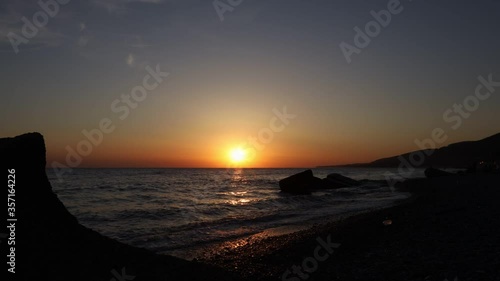 sunset in the sea in Sochi 4K video timelapse