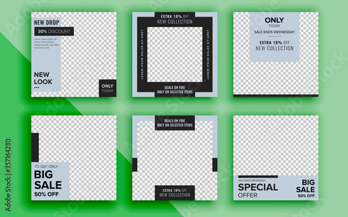 Set of sale banner template design. Vector illustration.