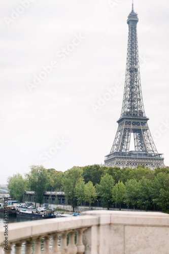 View of Eiffel Tower and river Seine in Paris, France.