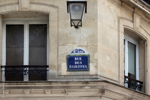 View of street name sign in Paris © theendup