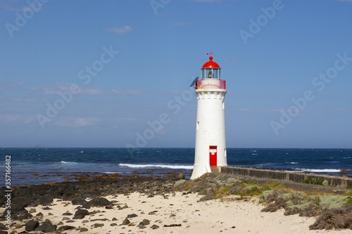 The Lighthouse on Griffiths Island, Port Fairy, Victoria, Australia.