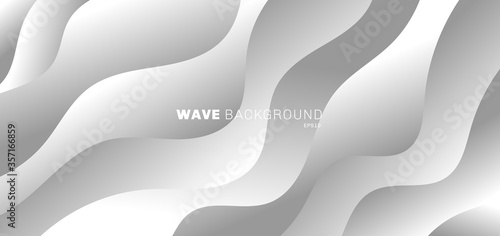 Abstract background modern white and gray gradient color wave shape pattern design.