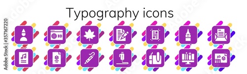Modern Simple Set of typography Vector filled Icons