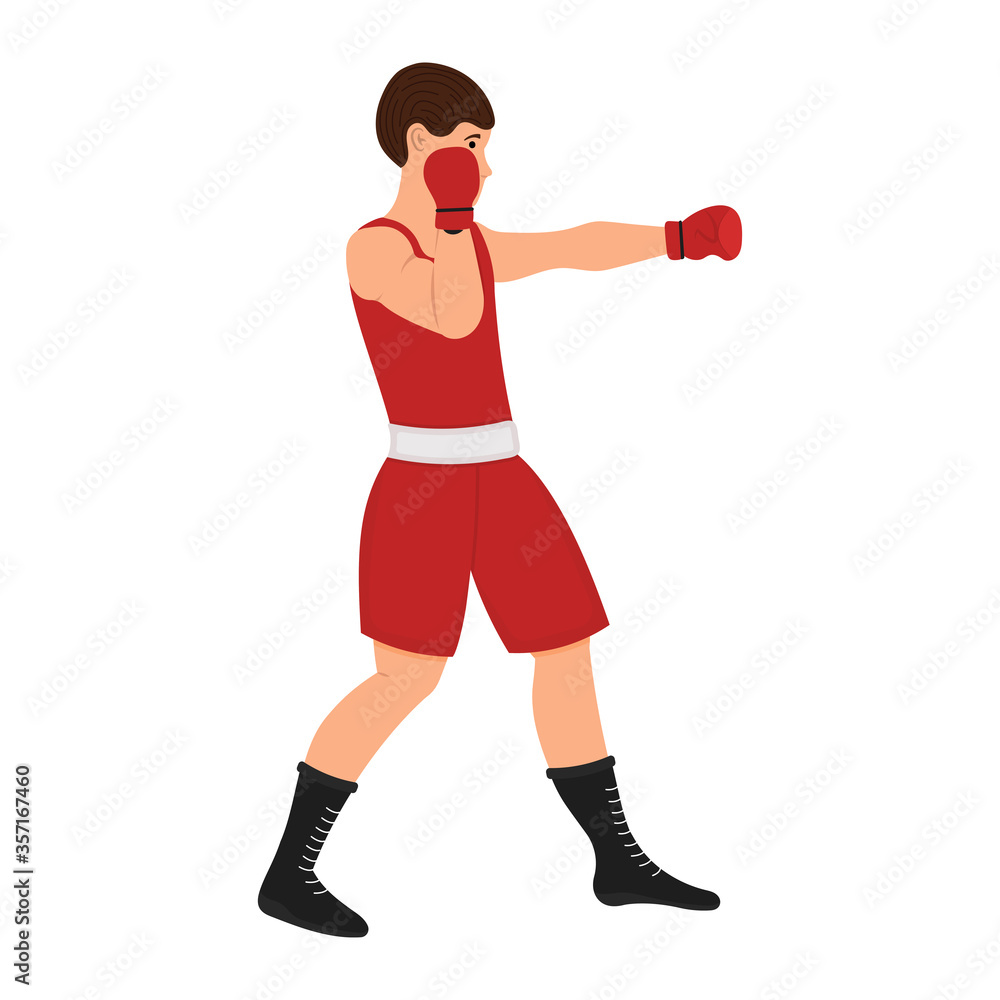 Male boxer cartoon character. Boxing man vector illustration, sportsman isolated on a white background Male boxer cartoon character. Boxing man vector illustration, sportsman isolated on a white background