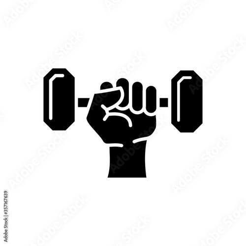 dumbell icon logo illustration, glyph style design