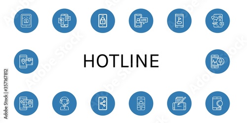 hotline simple icons set