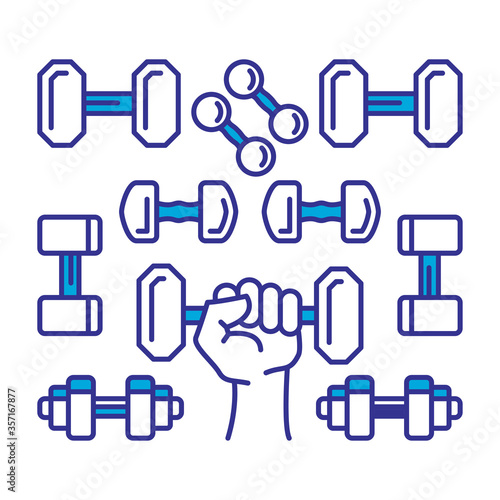 dumbell icon logo illustration  color style design