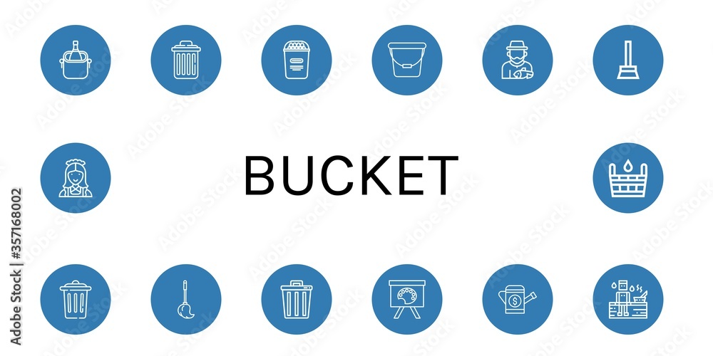 Set of bucket icons Set of bucket icons
