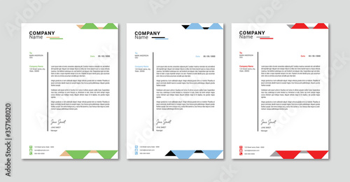 Corporate Letterhead/Letterhead Template/Company Letterhead Design/Letterhead Template/Business Letterhead/Corporate Letterhead/Abstract Letterhead Template/Modern Letterhead Design (With 3 Colors)
