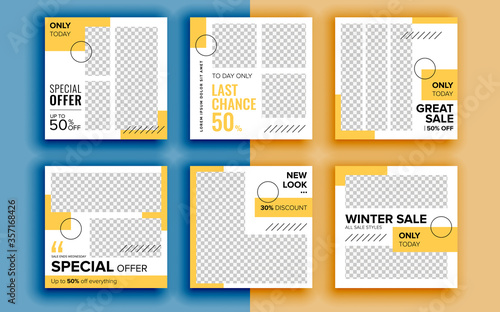 Set of sale banner template design. Vector illustration.