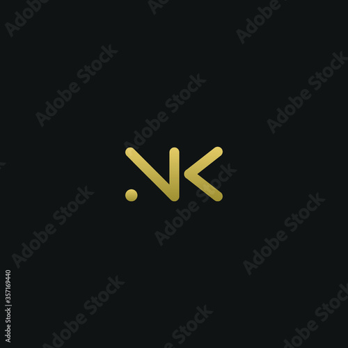 Creative modern elegant trendy unique artistic NK N KN K initial based letter icon logo.
