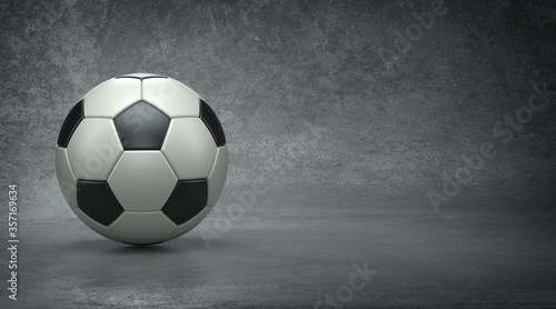 Football on concrete background, 3d render