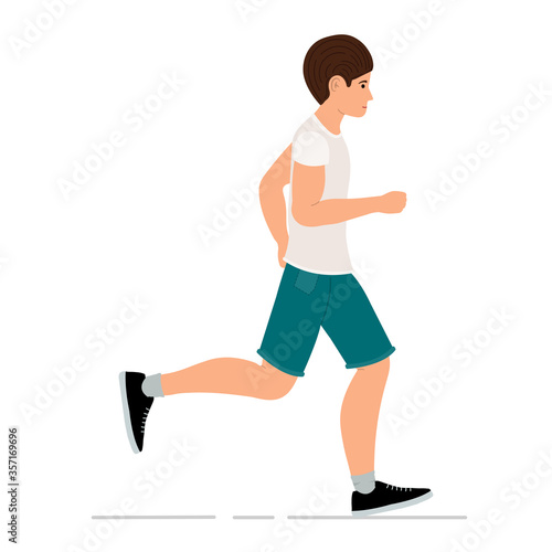 Sportive man jogging vector illustration © Vladislav