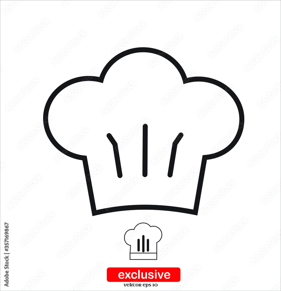 Chef cap icon.Flat design style vector illustration for graphic and web design. Chef cap icon.Flat design style vector illustration for graphic and web design.
