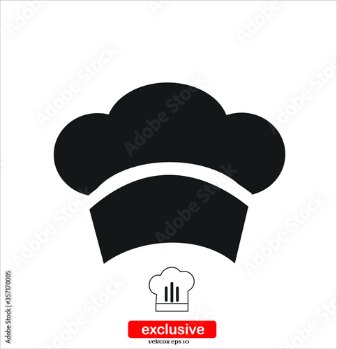Chef cap icon.Flat design style vector illustration for graphic and web design.