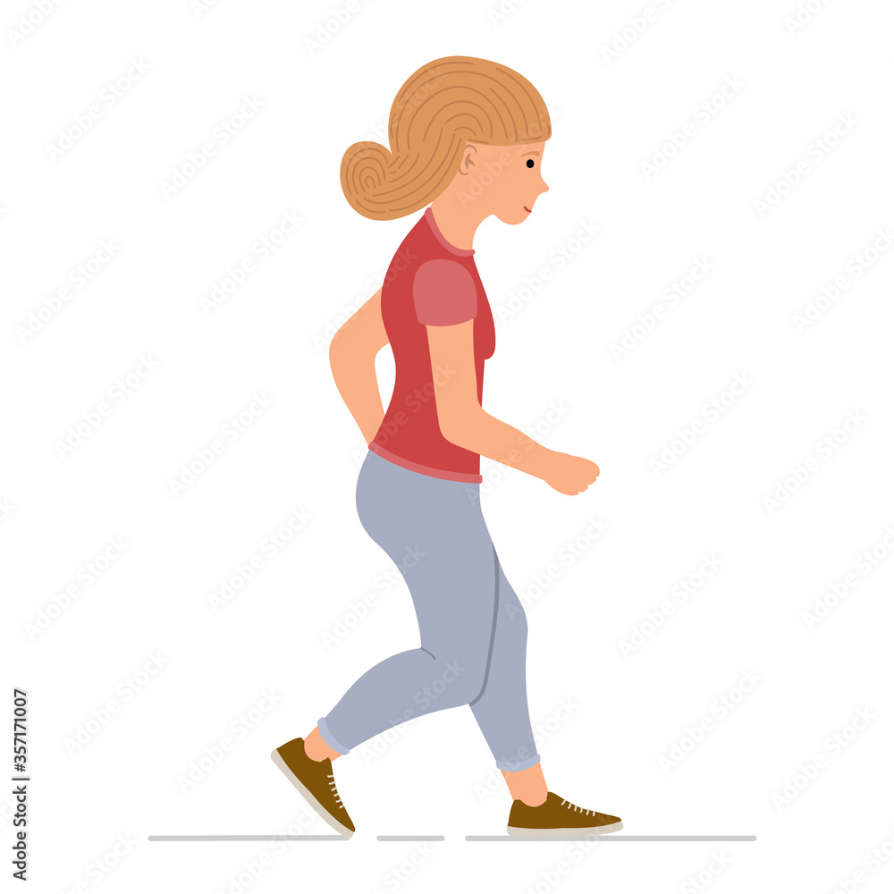 Young girl jogging vector illustration Young girl jogging vector illustration