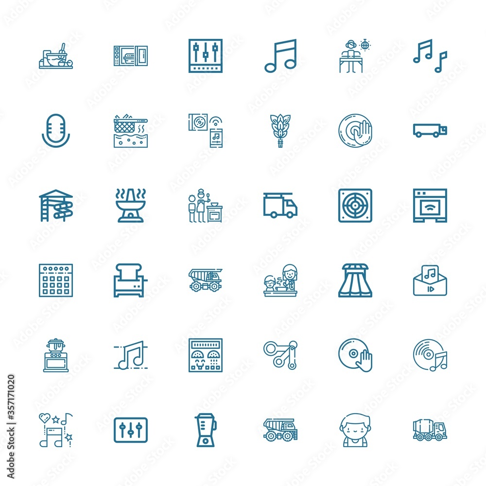 Editable 36 mixer icons for web and mobile Editable 36 mixer icons for web and mobile