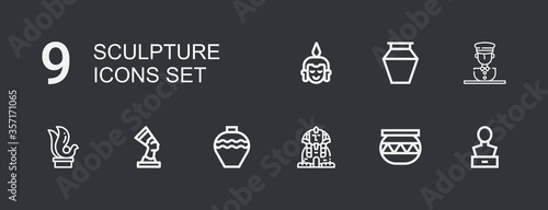 Editable 9 sculpture icons for web and mobile