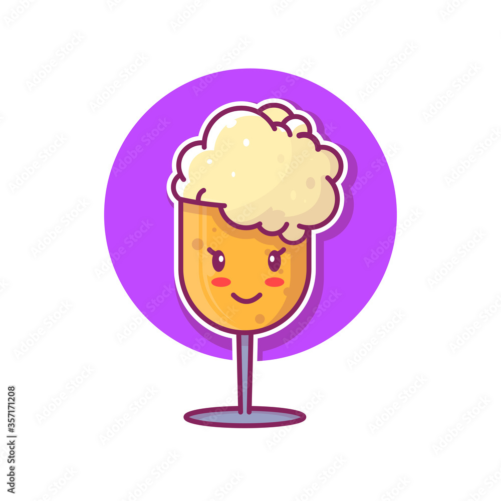 cute icon sticker beer flat illustration bottle barrel cute icon sticker beer flat illustration bottle barrel
