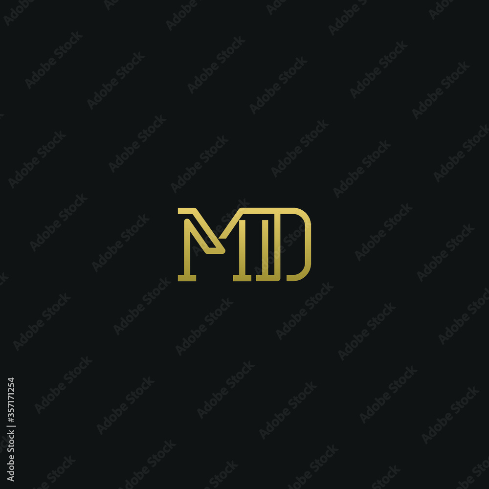 Creative modern elegant trendy unique artistic MD D DM M initial based letter icon logo.

