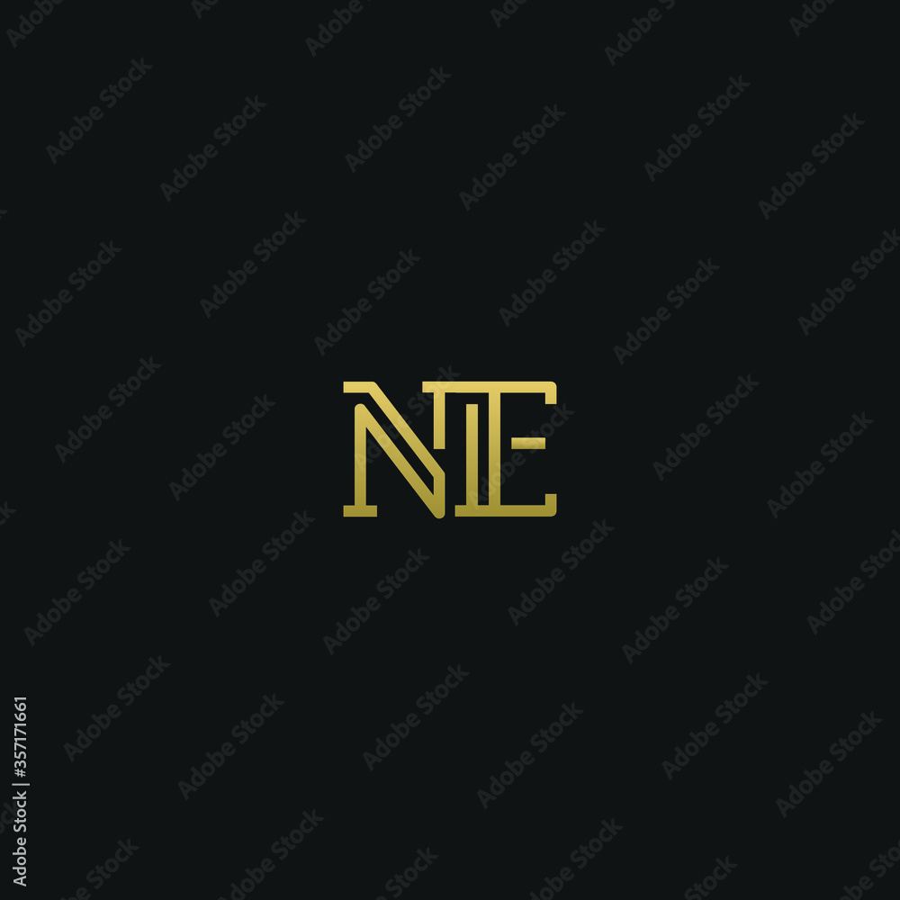 Obraz premium Creative modern elegant trendy unique artistic NE EN N E initial based letter icon logo. 