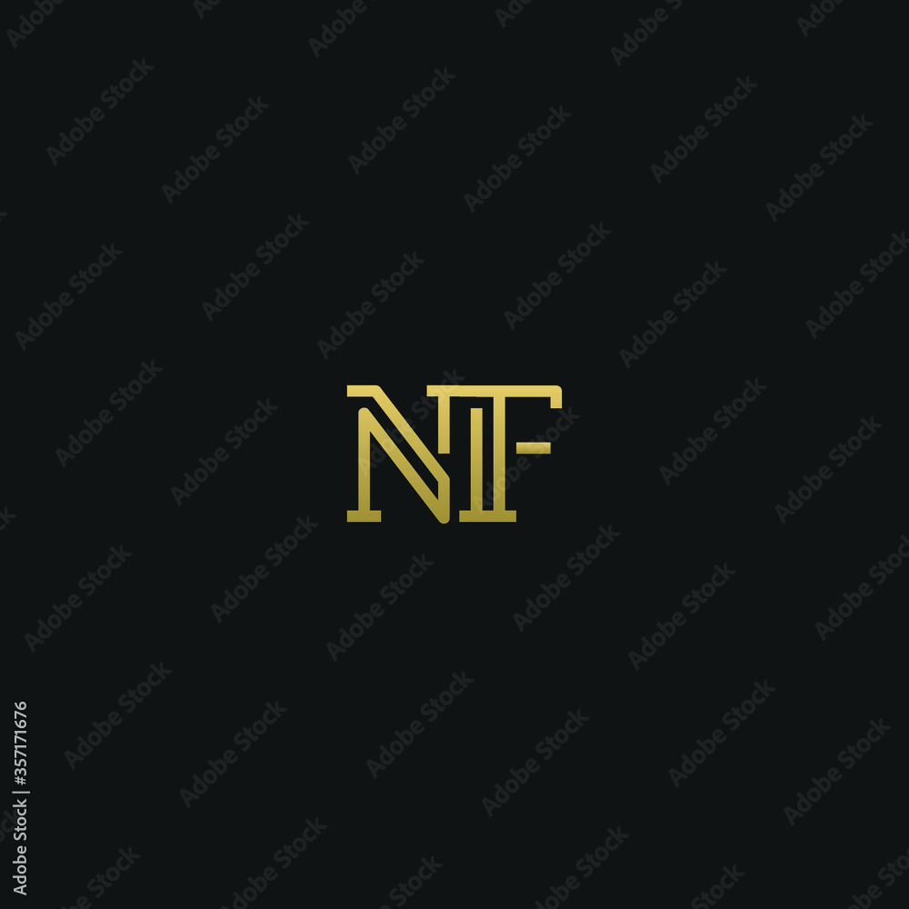 Obraz premium Creative modern elegant trendy unique artistic NF FN N F initial based letter icon logo.