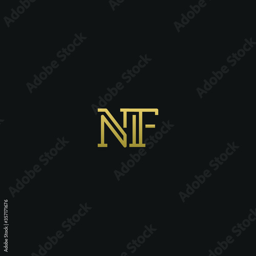 Creative modern elegant trendy unique artistic NF FN N F initial based letter icon logo. 