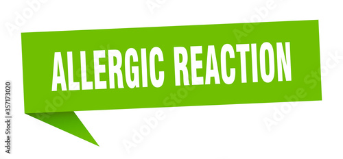 allergic reaction banner. allergic reaction speech bubble. allergic reaction sign