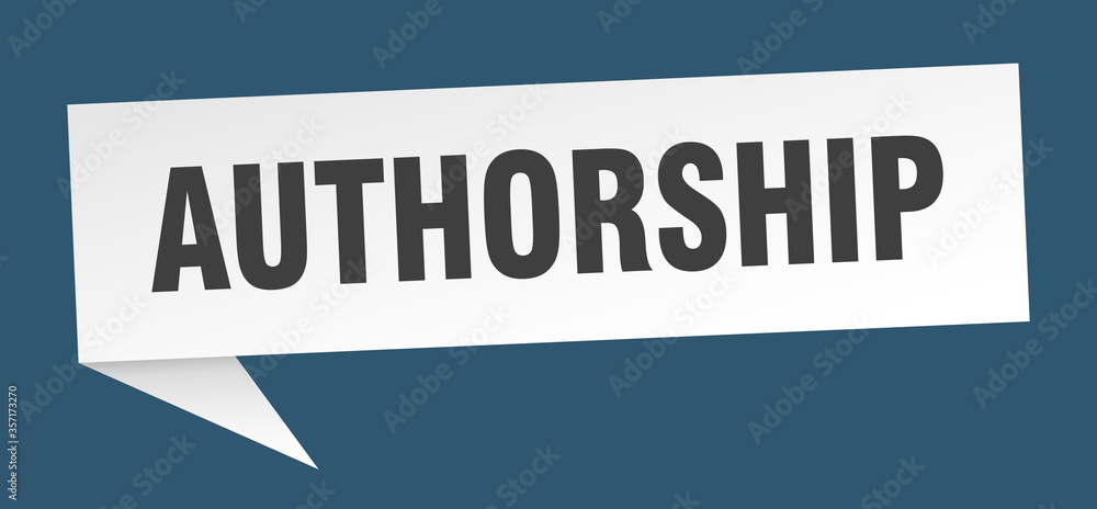 authorship banner. authorship speech bubble. authorship sign