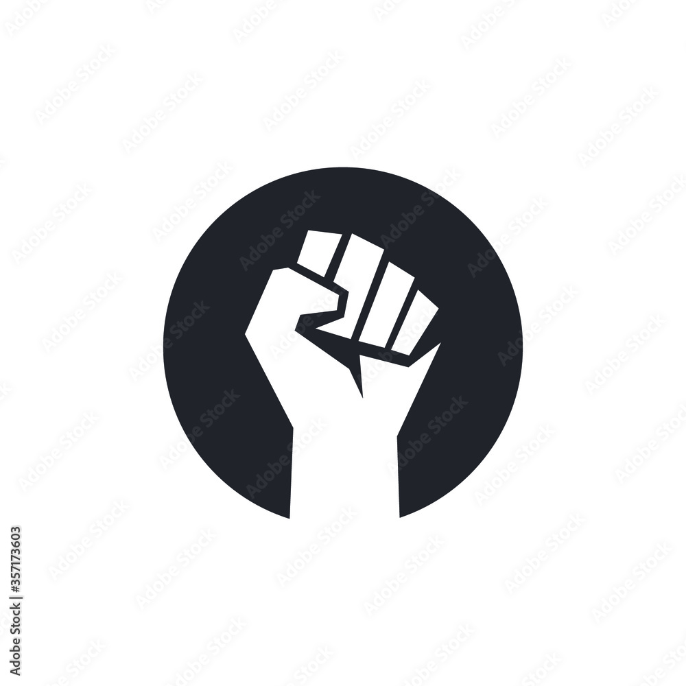 Fist male hand. Protest symbol. Power sign. Fist logo. Raised fist