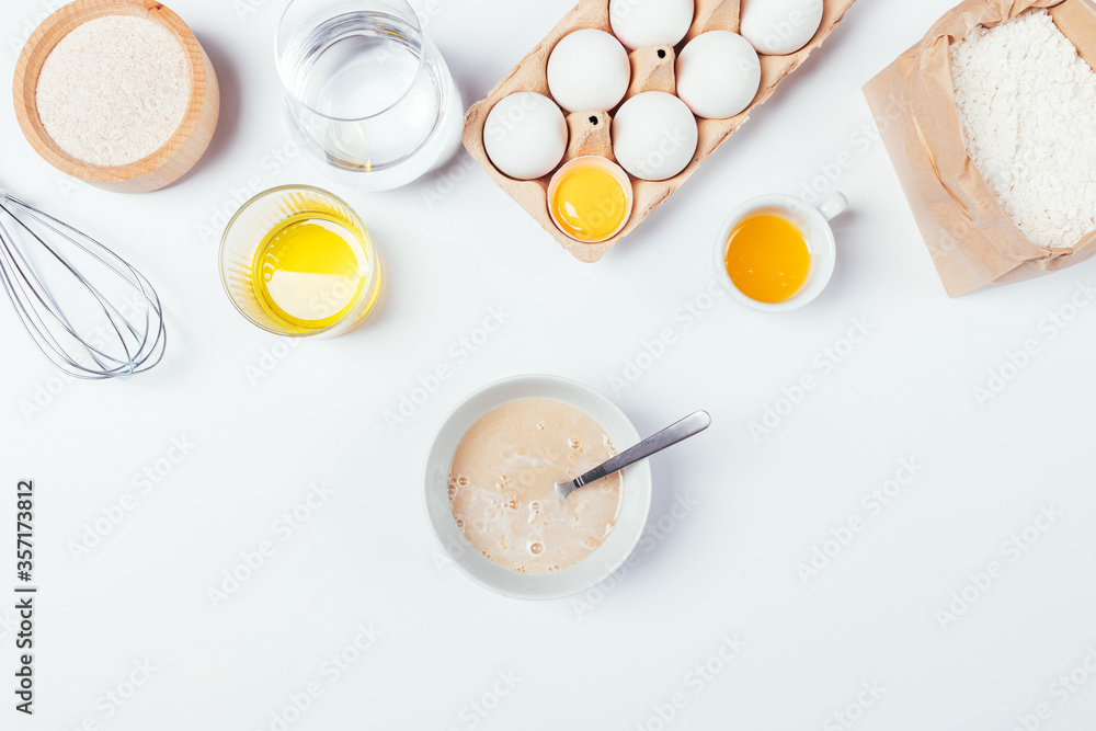 Bowl of mixed yeast with water and honey Bowl of mixed yeast with water and honey