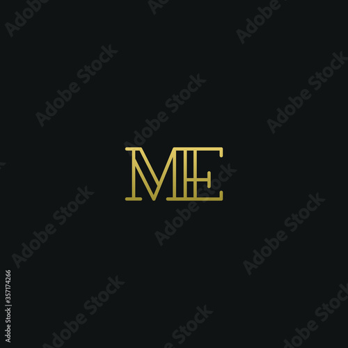 Creative modern elegant trendy unique artistic ME EM M E initial based letter icon logo.