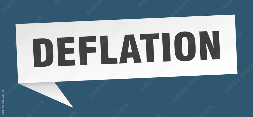 deflation banner. deflation speech bubble. deflation sign