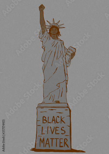 Vintage black liberty statue image