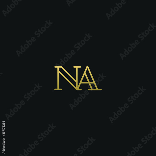 Creative modern elegant trendy unique artistic NA AN N A initial based letter icon logo.