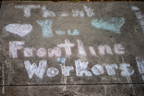 Thank you Frontline Workers Chalk Art