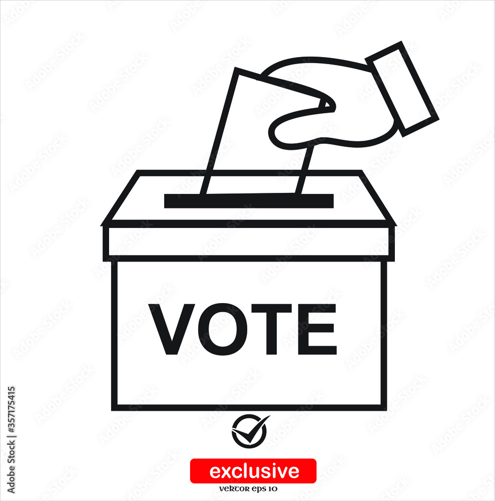ballot box web icon.Flat design style vector illustration for graphic and web design. ballot box web icon.Flat design style vector illustration for graphic and web design.