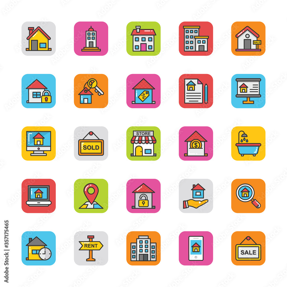 Real Estate Vector Icons Set Real Estate Vector Icons Set