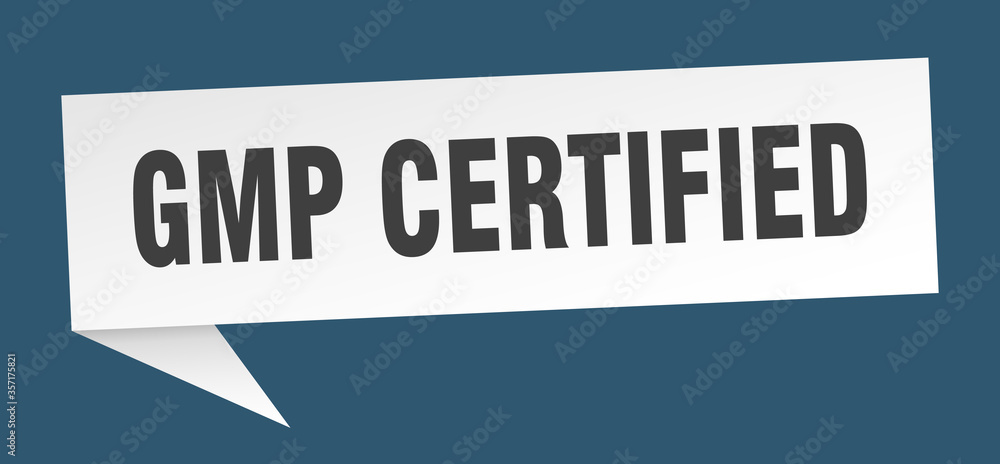gmp certified banner. gmp certified speech bubble. gmp certified sign