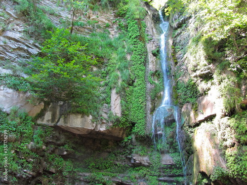 Beautiful waterfall in the mountains of the North Caucasus